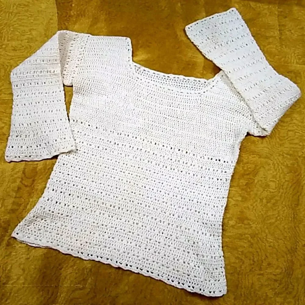 VTG,Handmade Crochet 🧶 Blouse Size XS